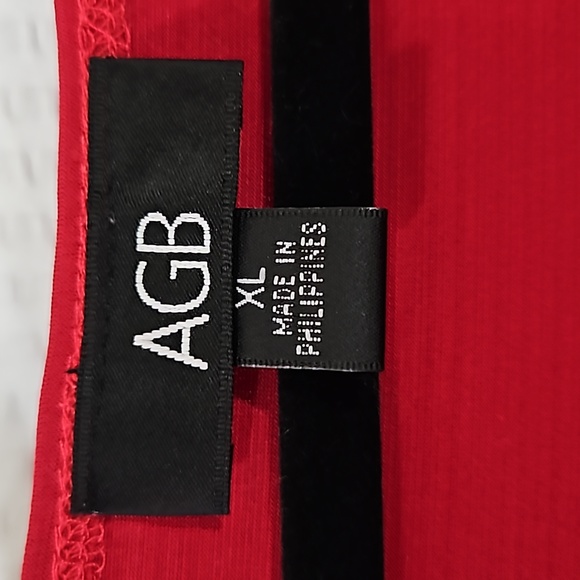 AGB Women's Red Cowl Neck Short Sleeve Top Size XL - Picture 4 of 10